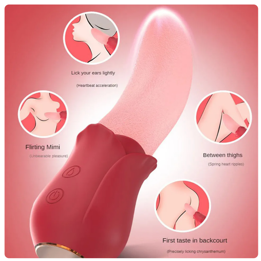 Rose Pulse Luxe – Estimulador Íntimo de Lengua con 10 Modos Diseño Floral